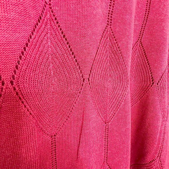 NWT Coldwater Creek Bateau Linen Blend Poncho Red Short Sleeve Sweater XL/1X - Picture 6 of 12